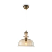Hängeleuchte Metall Rauchglas E27 D: 29,7 cm rund MOIRA