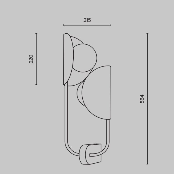 Wandleuchte Metall Glas G9 56,4 cm hoch in Messing Weiß