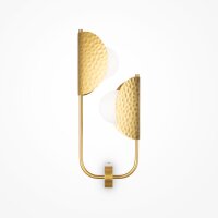 Wandleuchte Metall Glas G9 56,4 cm hoch in Messing...