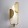 Wandlampe Metall Glas G9 H: 56,4 cm in Messing Weiß
