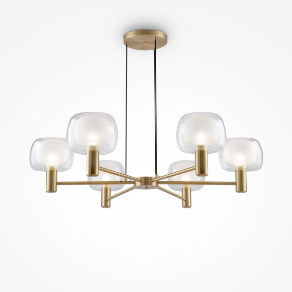 Kronleuchter Aluminium Glas H: max. 154 cm in Gold E14