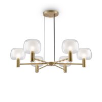Kronleuchter Aluminium Glas H: max. 154 cm in Gold E14