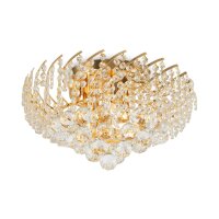 Deckenleuchte Metall Glas E14 rund Ø 41 cm in Gold...