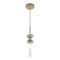 H&auml;ngeleuchte Glas Metall G9 rund D: 10 cm Modern
