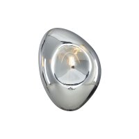 Wandlampe Metall Glas 27,5 cm hoch Chrom glänzend E14