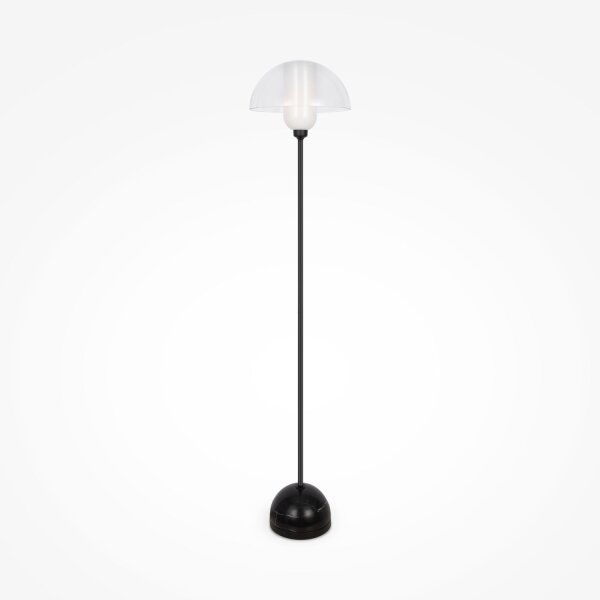 Stehleuchte Metall Glas E14 139 cm hoch Schwarz Weiß