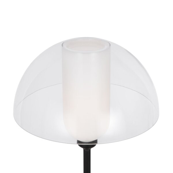 Stehleuchte Metall Glas E14 139 cm hoch Schwarz Weiß