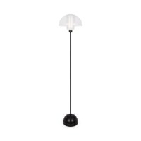 Stehleuchte Metall Glas E14 139 cm hoch Schwarz Weiß