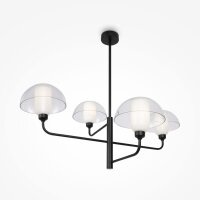Kronleuchter Metall Glas E14 90,6 cm breit Schwarz...