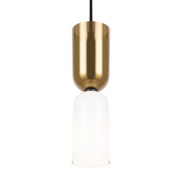 Hängelampe Metall Glas E14 rund D: 8 cm H: max. 232 cm