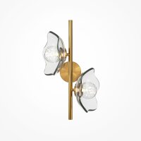 Wandleuchte Metall Glas 45 cm hoch in Messing G9 Modern