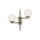 Wandlampe Metall Glas 44 cm breit in Gold Weiß Schwarz