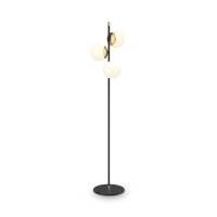 Stehlampe Metall Glas 150 cm hoch in Gold Wei&szlig; Schwarz