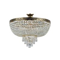 Deckenleuchte Metall D: 50 cm rund in Gold antik E27