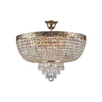 Deckenleuchte Metall D: 50 cm rund in Gold antik E27