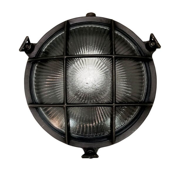 Wandlampe außen Messing massiv Glas E14 IP64 D: 18 cm rund