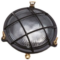 Au&szlig;enlampe Wand Messing Glas E27 IP64 &Oslash; 21 cm rund