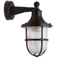 Außenleuchte Wand Messing Glas E27 IP64 27 cm hoch...