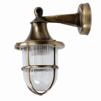 Wandlampe au&szlig;en Messing Glas E27 IP64 27 cm hoch in Antik
