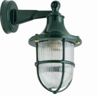 Außenlampe Wand Echt-Messing Glas H: 27 cm IP64...