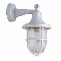Au&szlig;enwandleuchte Messing Glas E27 IP64 H: 27 cm Grau SANTORIN