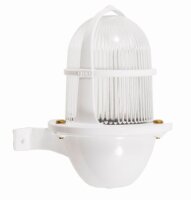 Wandleuchte au&szlig;en Wei&szlig; aus-Messing Glas E27 IP64 H: 22 cm