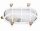 Feuchtraumleuchte oval Messing Glas E27 IP64 24 cm breit Wei&szlig;