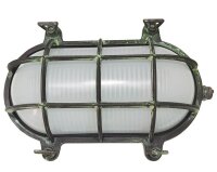 Au&szlig;enwandlampe Echt-Messing Glas E27 IP64 B: 24 cm Maritim