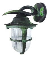 Au&szlig;enwandleuchte Messing massiv Glas E27 IP64 H: 24 cm KORFU