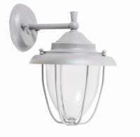 Wandlampe au&szlig;en Messing Glas E27 IP23 26 cm hoch Grau