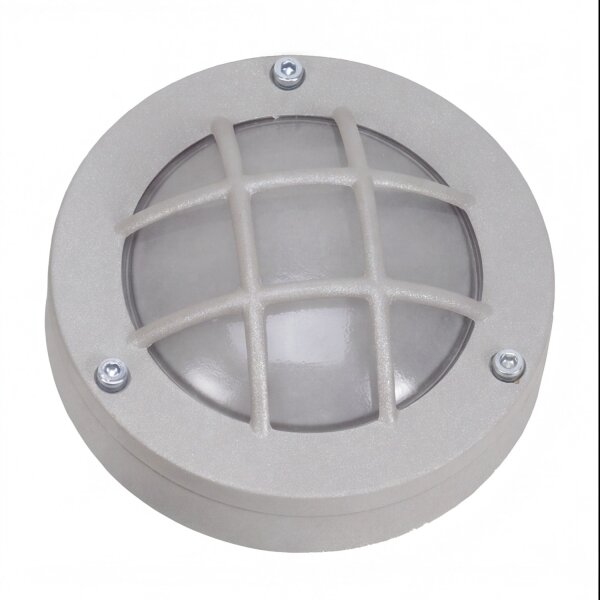 Wandlampe außen Grau Echt-Messing rund D: 14 cm IP64