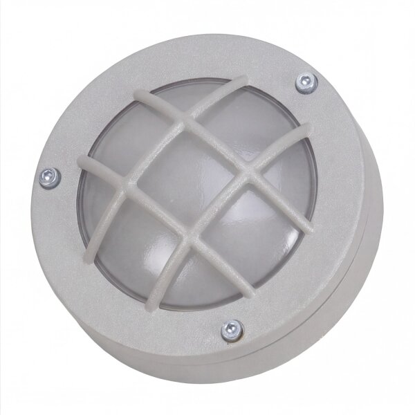 Wandlampe außen Grau Echt-Messing rund D: 14 cm IP64