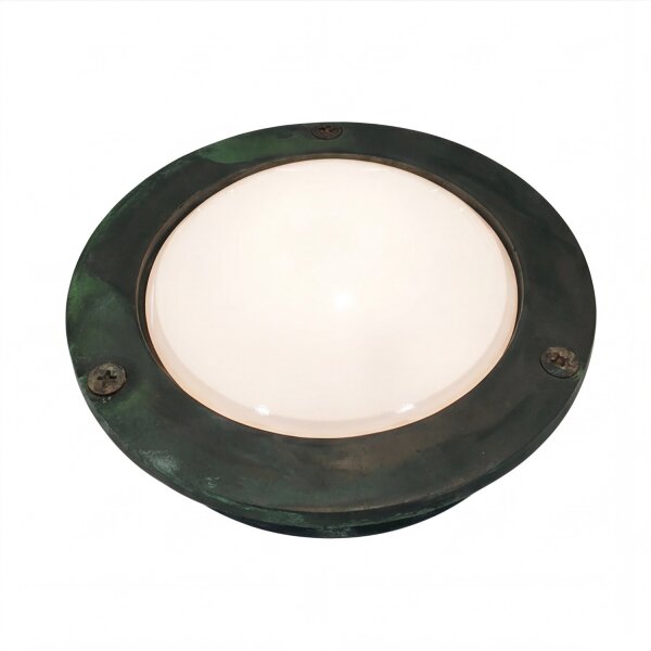 Wandleuchte außen Messing Glas G9 IP64 D: 14 cm rund