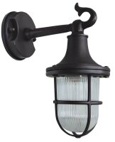 Wandleuchte au&szlig;en Echt-Messing Glas E27 IP64 25 cm hoch