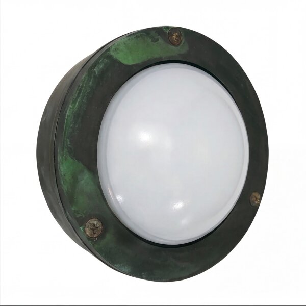 Wandleuchte außen rund Messing Glas Ø 14 cm IP64 GX53