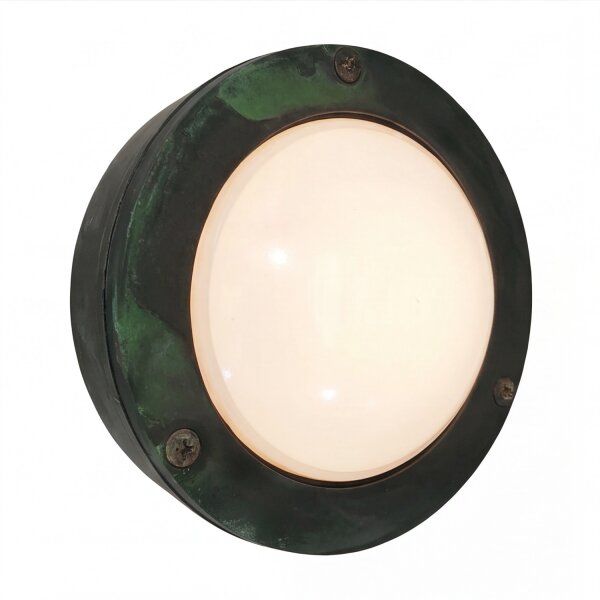 Wandleuchte außen rund Messing Glas Ø 14 cm IP64 GX53