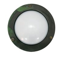 Wandleuchte außen rund Messing Glas Ø 14 cm...