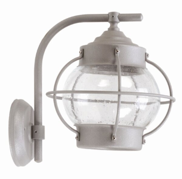 Außenlampe Wand Grau Messing Glas E27 IP23 22 cm hoch