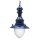 Pendelleuchte au&szlig;en Glas Messing massiv E27 IP43 Blau