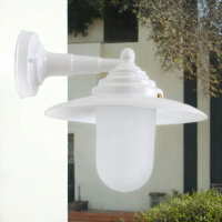 Wandlampe außen Maritim Glas Messing E27 IP64 B: 26 cm
