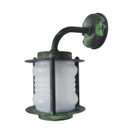 Außenlampe Wand Messing Glas E27 IP23 29 cm hoch...