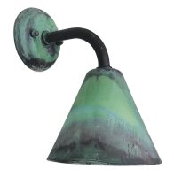 Wandleuchte innen Messing E27 H: 25 cm Grün Antik...