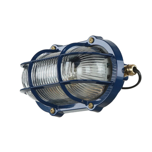 Wandlampe außen Keller Glas Echt-Messing E27 IP64 B: 21 cm