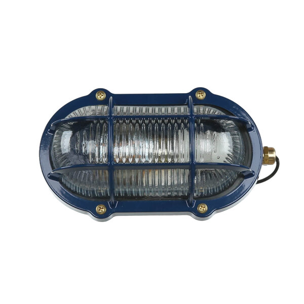 Wandlampe außen Keller Glas Echt-Messing E27 IP64 B: 21 cm