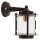 Wandlaterne au&szlig;en Messing Glas 24 cm hoch IP23 Schwarz E27