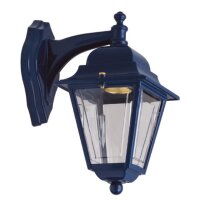 Wandlampe au&szlig;en Messing E27 IP43 H: 26 cm Blau Rustikal