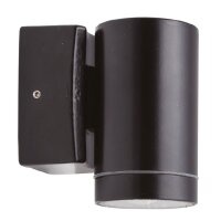 Au&szlig;enwandleuchte Echt-Messing GU10 IP64 10 cm hoch Schwarz