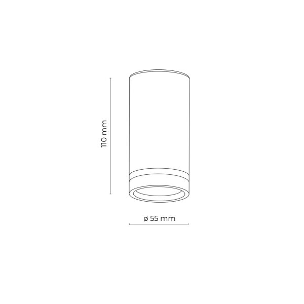 Spot Lampe Decke Metall GU10 Ø 5,5 cm H: 11 cm Aufputz Weiß
