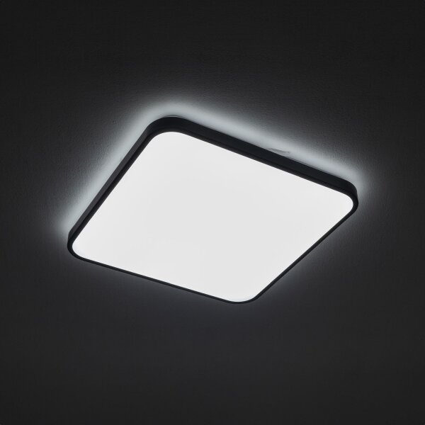 LED Deckenlampe blendarm Aluminium 32 W 4000 K Schwarz