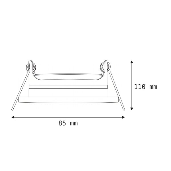 Luminaire encastré rond aluminium verre GU10 IP44 L:8,5 cm